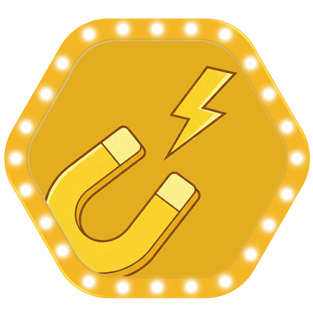 Lightning bolt magnet icon