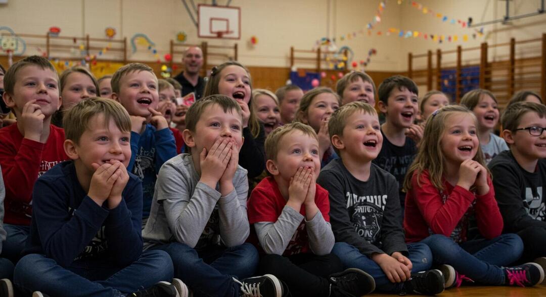 Wacko engaging with an audience of children during his show